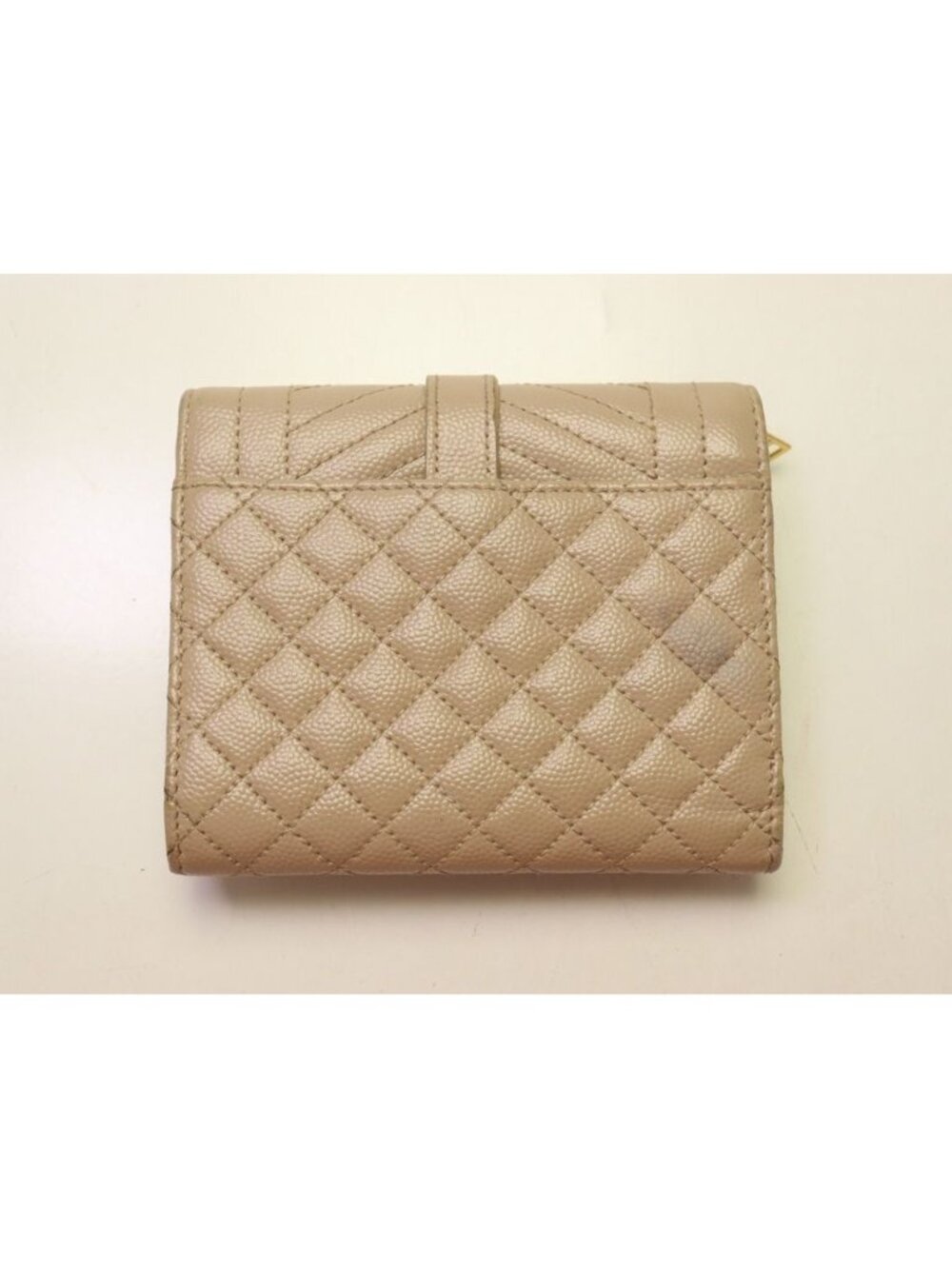 Saint Laurent Envelope Gray Leather Trifold Wallet - Picture 2 of 9